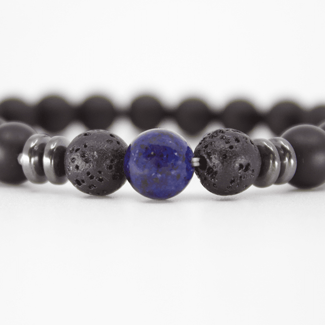 bracelet pierre naturelle 8mm onyx basalte lapis lazuli
